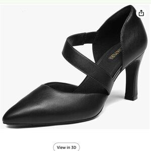 👠 Black High Heels Closed Pointed Toe  Pumps - Size 6.5